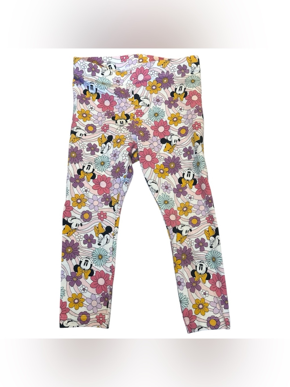 Disney Minnie Mouse Floral Leggings - Pink, Yellow, Purple, Blue